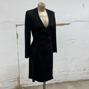 90s Vintage Giorgio Armani Le Collezioni Silk-Blend Wrap Dress